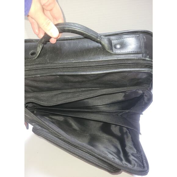 TUMI Leather Briefcase Backpack Laptop Travel Bag 16x13 Office Organizer Tote - Picture 11 of 16